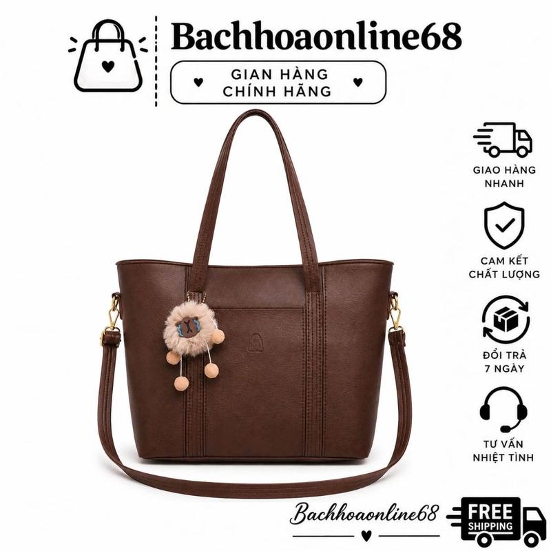 Túi xách công sở nữ túi tote da thời trang thêu 3 đường size đại đi làm đi học thoải mái Bachhoaonline68 887