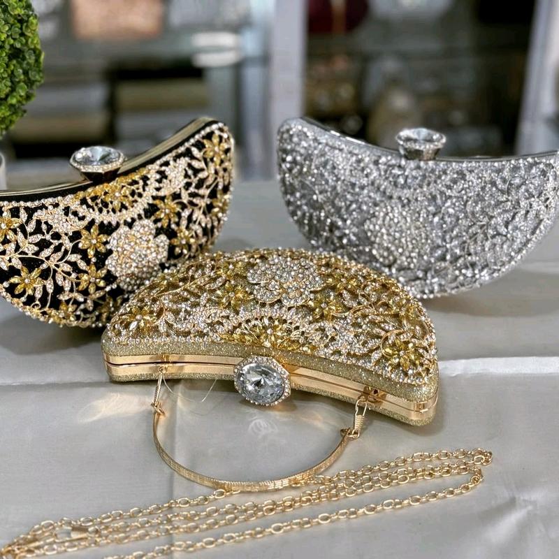 Tas Pesta LYDIA Embellished Crystal Box Clutch Wanita 5