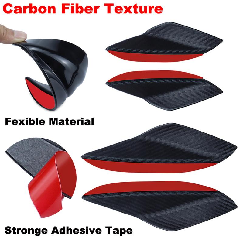 Product Introduction of Universal Car Spoiler Canards Kit Auto Front Bumper Lip Splitter Valence Stickers Body Anti-Collision Diffuser Exterior Soft Rubber Decorative Accessories 26