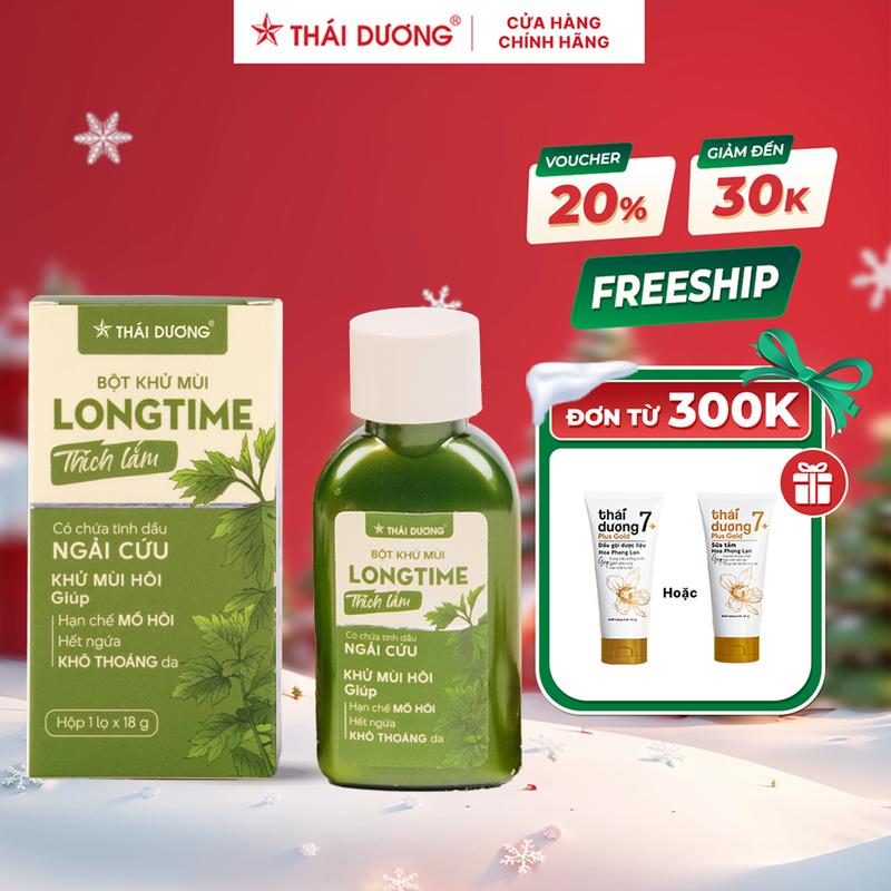  Bột khử mùi LONGTIME Thích Lắm - Bột khử mùi hôi hút ẩm và khô thoáng da - Sao Thái Dương 