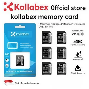 Kollabex SD SDXC SILVER PLUS 32GB 64GB 128GB 256GB 512GB 1TB 205MB/S U3 Kartu Memori Kamera Portabel Waterproof Shock Resistant Garansi 5 Tahun