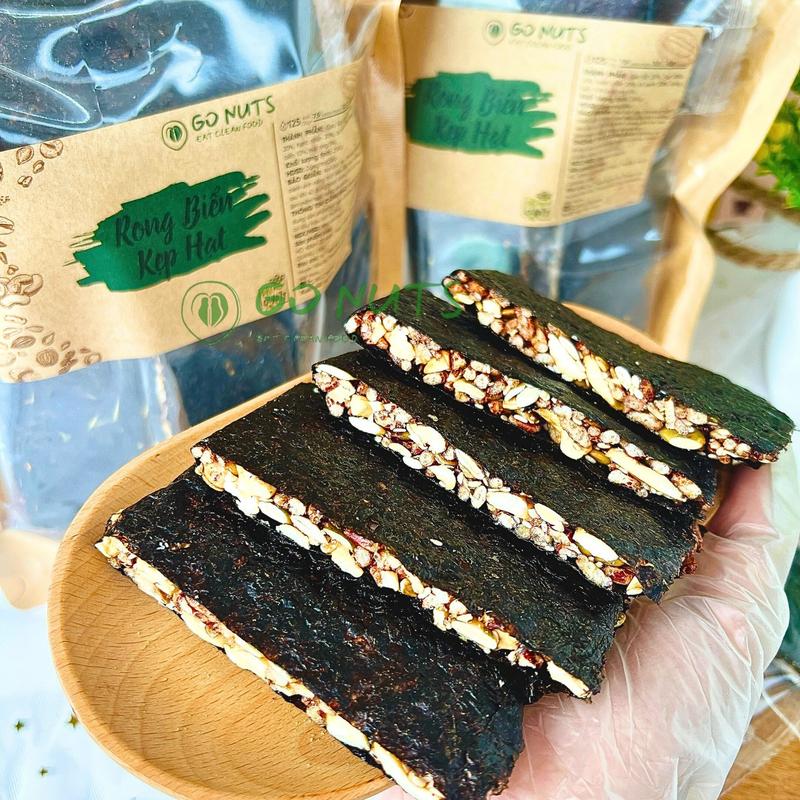 Rong biển kẹp hạt GO NUTS không đường tạo ngọt bằng mật ong bánh hạt mix ngũ cốc dinh dưỡng