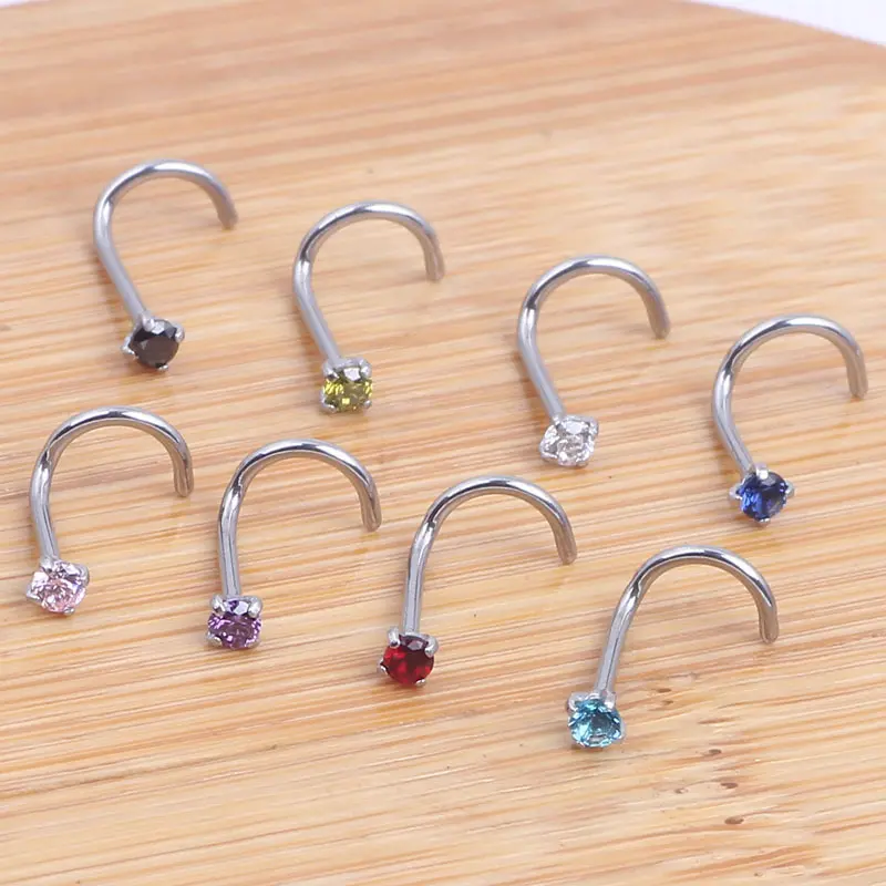 1pcs Fashion Charm Women Stainless Steel Nose Ring Stud Earrings Piercing Body Jewelry