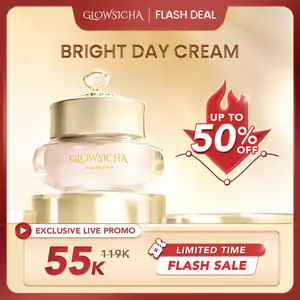 Glowsicha Bright Day Cream - Krim Siang Dengan Niacinamide, Pearl Extract dan UV Filter untuk Meningkatkan, Meratakan dan Mencerahkan Kulit Wajah dengan Instant