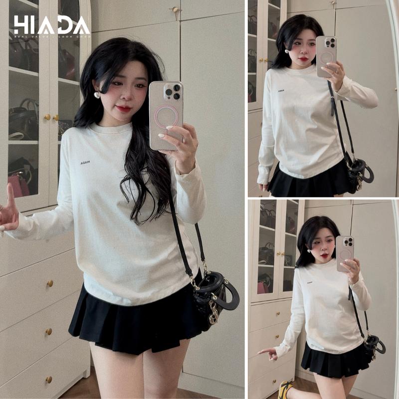  Áo Thun Nữ HIADA Dài Tay Form Babytee Chất Liệu Cotton Quảng Châu Co Giãn 2 Chiều   HIADA 07   