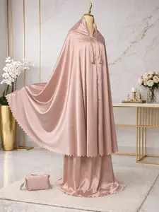 Lamuslimah Mukena Silk Premium Dewasa Motif Polos Bahan Mewah