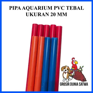PIPA AQUARIUM PVC TEBAL UKURAN 2O MM WARNA MERAH ORANGE BIRU DAN HITAM