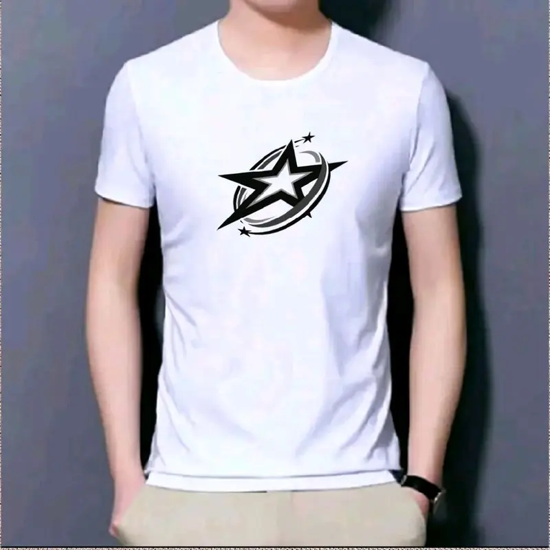 Kaos Oblong Dewasa Cowok Lengan Pendek Motif Bintang Bahan Katun Soft Adem & Nyaman. Sablon Digital Printing DTF 2