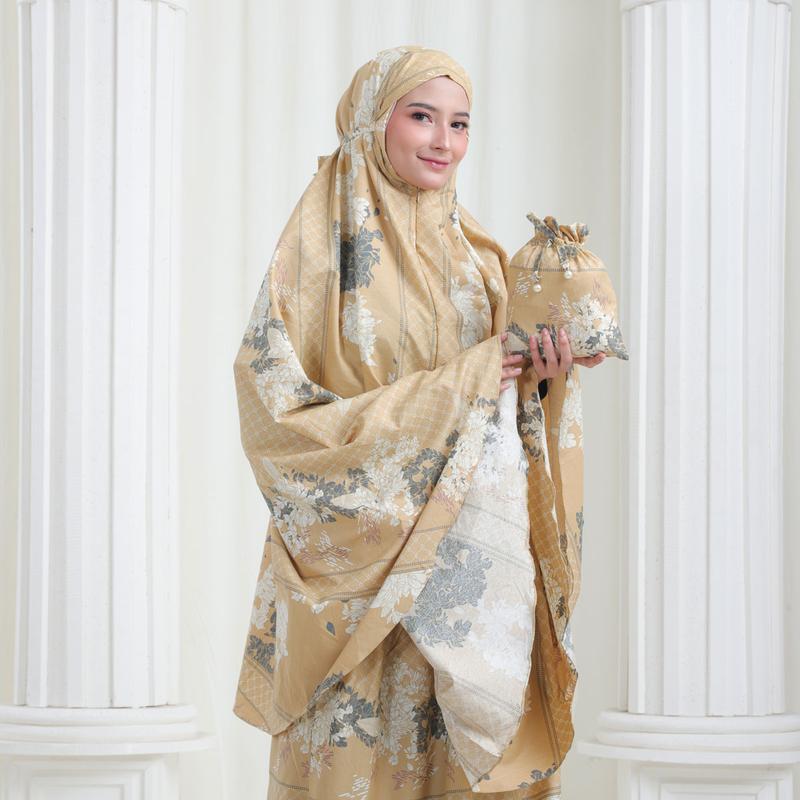 Mukena Travel Dewasa Resleting 2in1 Katun Motif Premium 3