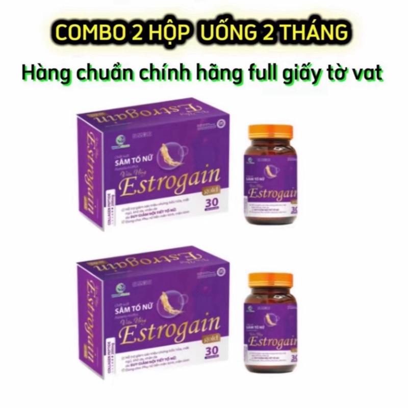   SÂM TỐ NỮ  2 hộp . viên uống Etrogain Gold sâm tố nữ một hộp 30 viên hỗ trợ cải thiện nội tiết tố nữ và đẹp da 