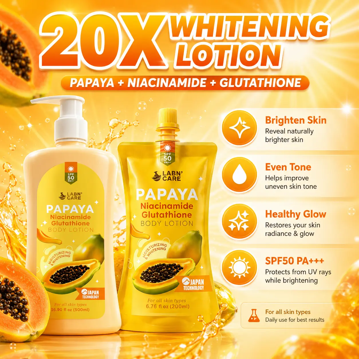 l glutathione moist whitening lotion spf 50 Pomegranate Korea Body 50++ With its fast Your daily whitening serum lotion