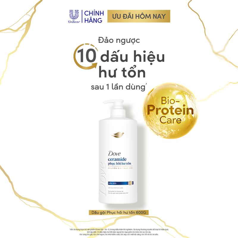 [1] Dầu gội dưỡng ẩm DOVE Ceramide Hỗ Trợ Phục Hồi Và Dưỡng Tóc Suôn Mượt Khỏe Đẹp 600g