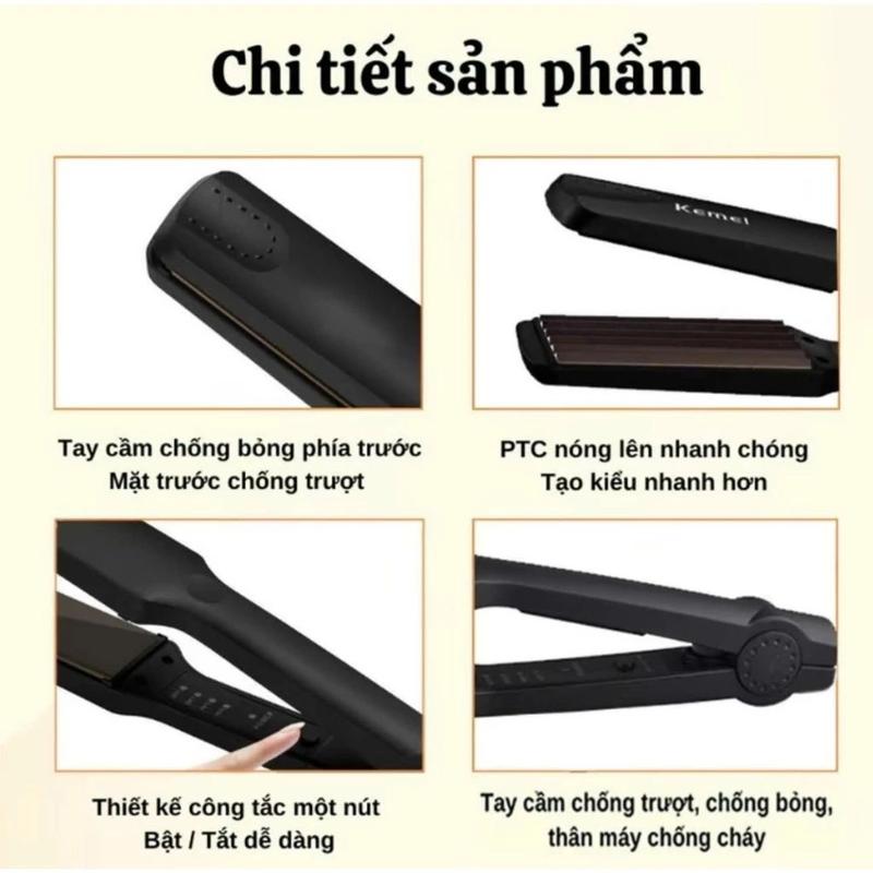 Máy dập xù bấm tóc phồng chân tóc loại tốt 2 in 1 ̣̂ ̂̀ ̛̣ ̂ kéo duỗi cao cấp 5 mức nhiệt bảo hành 24 tháng Nữ Women 3