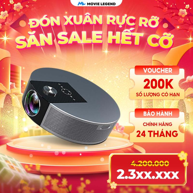 HN2 Sale Đầu Năm 1 1 Máy Chiếu Mini Q10 Movie Legend - Full HD Projector Bluetooth Led Xem Phim