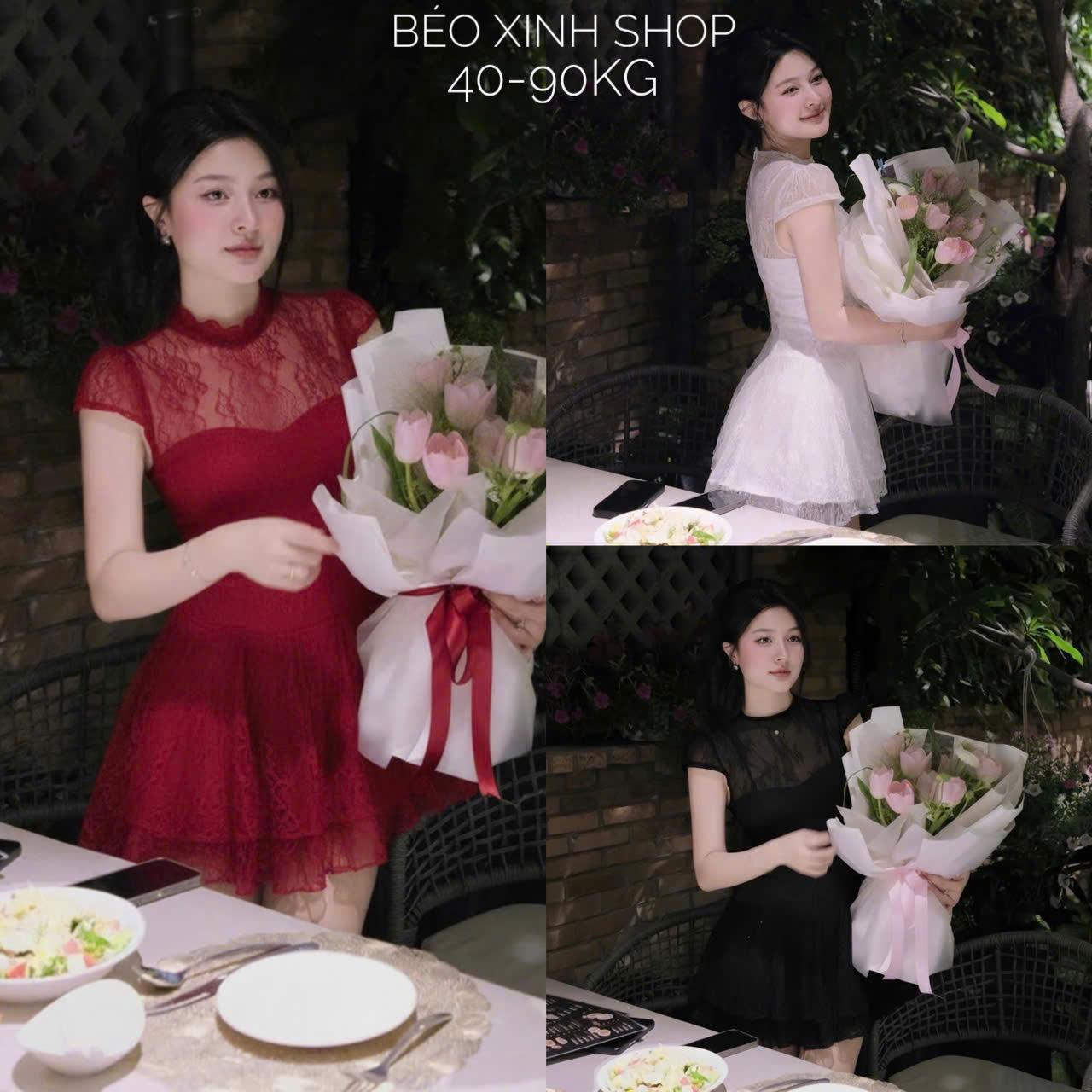 Váy Dự Tiệc Thiết Kế Tiểu Kim Sa Thư (Vải Kim Sa) Cao Cấp Thanh Lịch Sang Trọng Cho Các Nàng Bigsize 40–90kg Thời Trang Nữ Béo Xinh Shop - A.1710