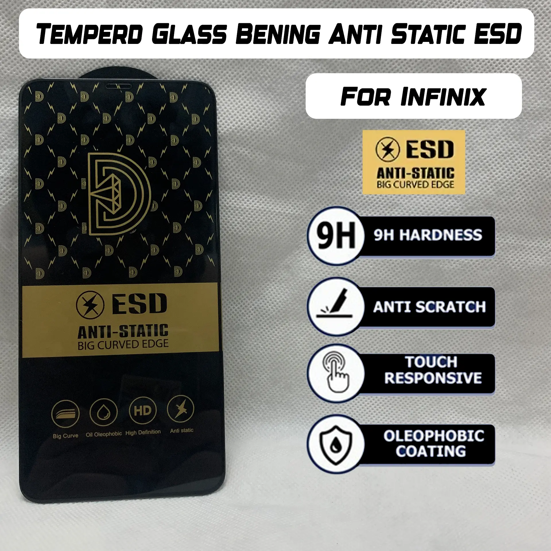 Tempered Glass Kaca Bening For Infinix Series ESD Anti Static Pelindung Layar HP Cover Layar Anti Gores Tebal Kaca Temperd Glass