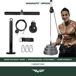 WANNAFIT Pulley Cable System Set | Katrol Fitness Gym Mesin Machine Trisep Triceps Bisep Biceps Pull Down | Alat Olahraga Rumah