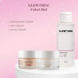 Glowthinc Paket 3in1 Toner Night & Day Cream Pemutihan Wajah