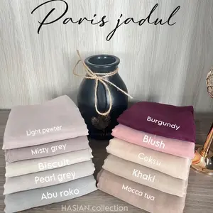 Hijab Segi Empat Paris Jadul Varisha Katun 110cm  Anti Meleyot