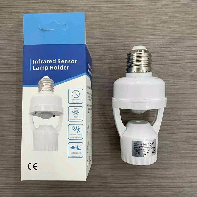 Đui đèn cảm ứng chuyển động E27 Tự bật tắt khi đến gần Cảm biến hồng ngoại tự động Đui đèn cảm biến