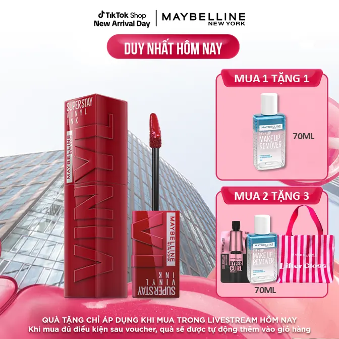 Son Bóng Bền Màu Nhẹ Môi Superstay Vinyl Ink Maybelline New York Long-lasting