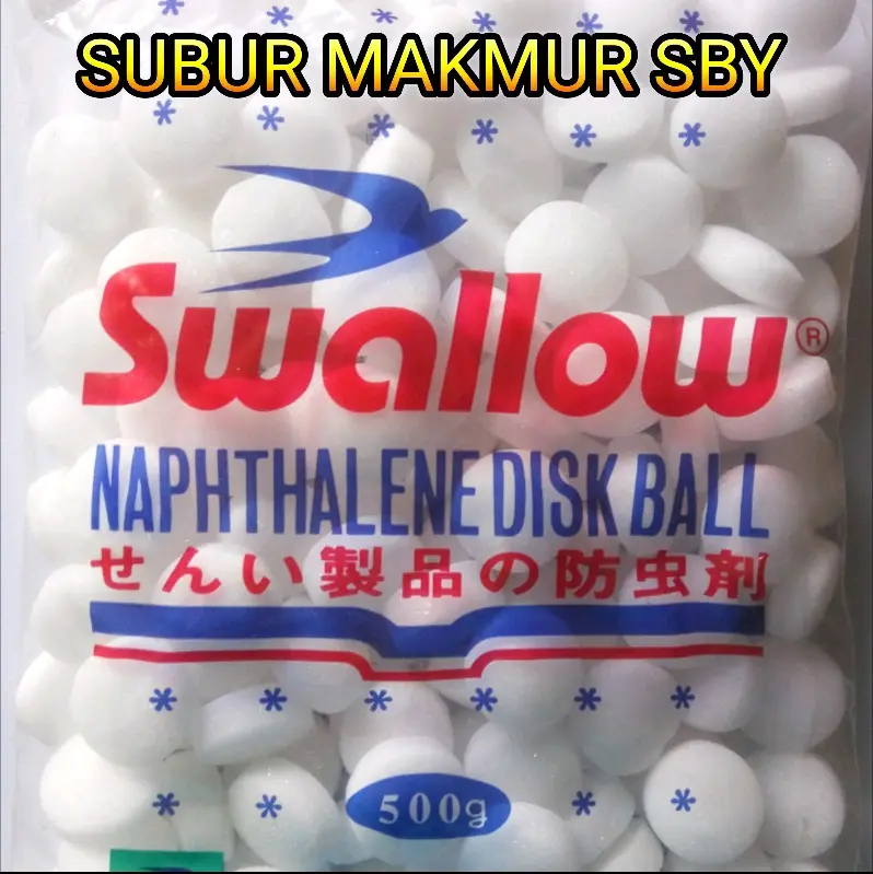 Kapur Barus merk SWALLOW / KAMPER SWALLOW 500 GRAM PUTIH NAPHTHALENE DISK BALL 500 GRAM