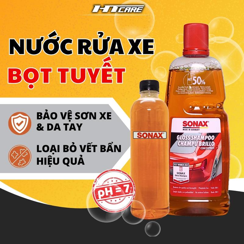  Nước rửa xe SONAX chính hãng đậm đặc siêu bọt dung tích 1L HTMotocare 
