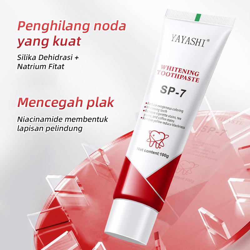 Pasta Gigi YAYASHI SP7 Pemutih Probiotik dan Penghilang Bau Mulut Natural Mint 100g - Mencerahkan Senyum dan Mencegah Kerusakan Gigi - Gusi, Penyegar 3