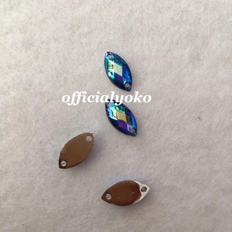 Manik Diamond Mata AB ukuran 6mm x 12 mm (10 pcs) 1