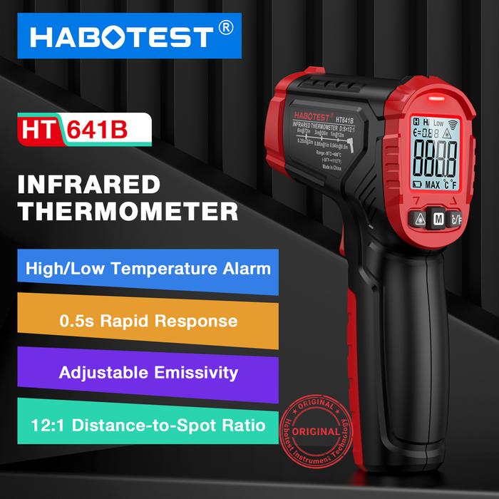 Gambar HABOTEST HT641B Termometer Inframerah -58 ~ 752 F Digital Non-kontak Pengukur Suhu Laser IR Panas dari Habotest Official Store Kab. Tangerang Tokopedia