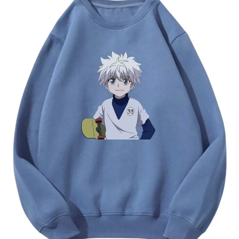 Sweater Basic kilua sketbor Crewneck Fleece Anak Usia 5-15 Tahun untuk Cewe dan Cowok - Fashion 1
