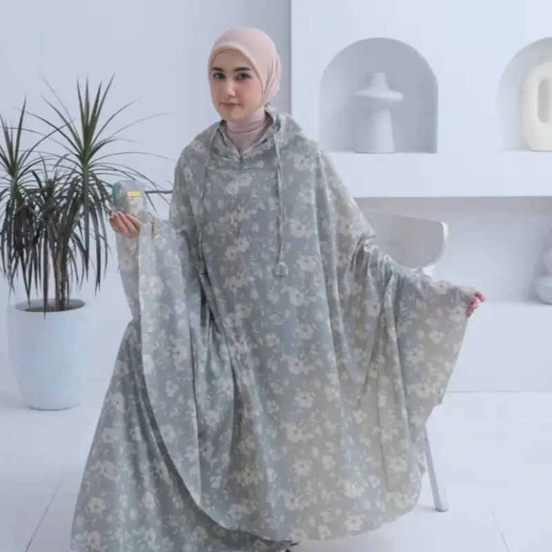 AR.Store04 | LAILA Mukena 2 in 1 Parasut Korea Motif Mini Pouch Travel Resseleting dagu Cocok Buat Mukena Remaja Bawahan Panjang Simple Muslim Katun Atasan Dewasa