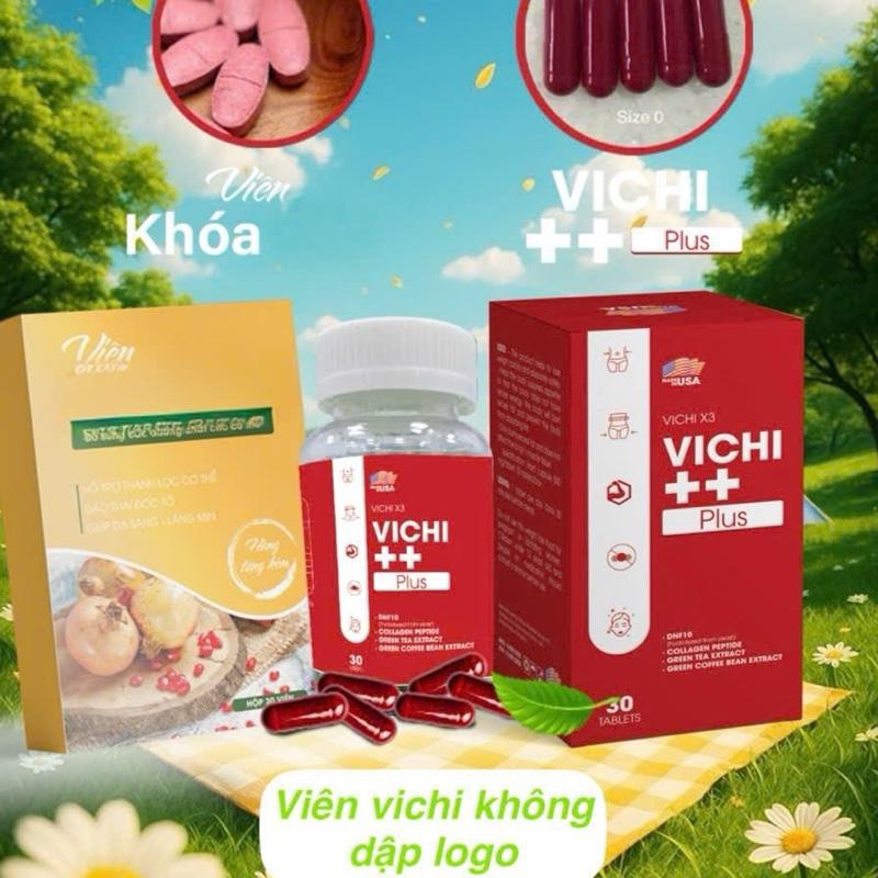 VIÊN UỐNG Vychi++plus tặng kèm lựu vàng hỗ trợ chăm sóc sắc đẹp người lớn