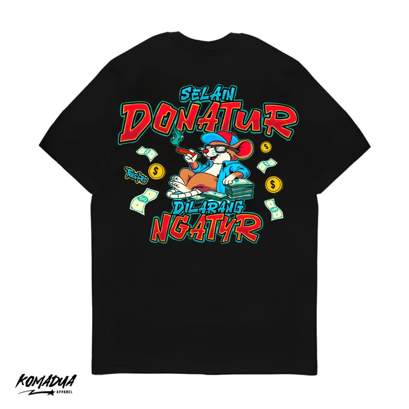Kaos Selain Donatur Dilarang Ngatur Baju Atasan Dewasa Hitam Kaos Kata Kata Cowok Tshirt Keren Oblong Sablon Katun Unisex Komadua 0
