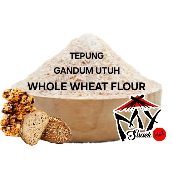 WHOLE WHEAT FLOUR 1KG TEPUNG GANDUM UTUH ROTI KUE BISKUIT BREAD MEAL MURNI GRAIN CHAKKI ATTA HALAL