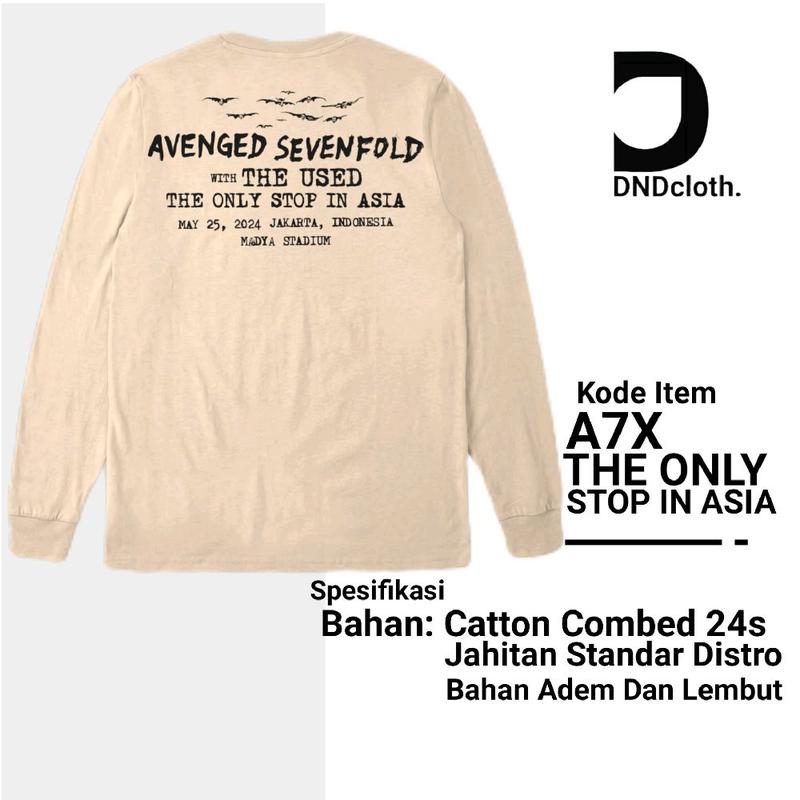 Kaos Avenged Sevenfold The Only Stop In Asia Konser Distro Combed Pria Wanita Lembut Nyaman 7