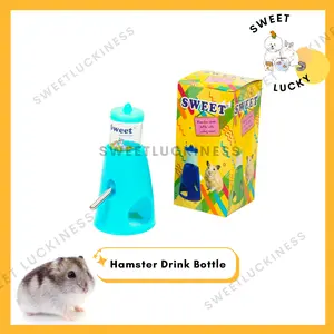 Botol 80ml + Dudukan 2 in 1 Tempat Minum Hamster Sugar Glider Botol Air Hewan Kecil Tempat Tidur