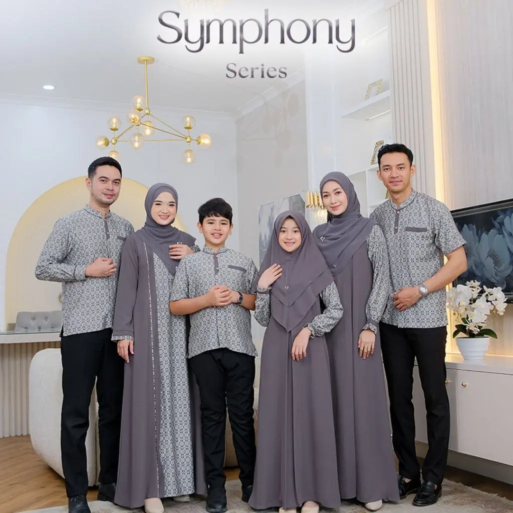 New produk shymphoni series original salvina hijab spesial gamis coupel keluarga Couple Muslim