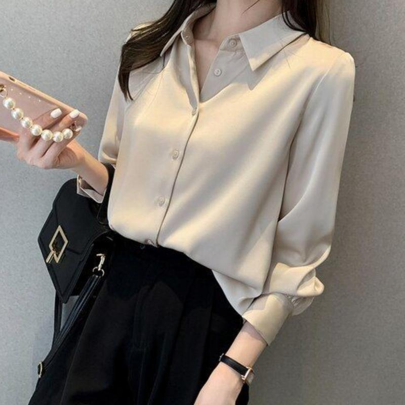 Kemeja Basic Formal Gaya Korean Style Bahan Shakila Twill Nyaman By DF Fashion Baju Atasan Formal Casual Lengan Panjang 5