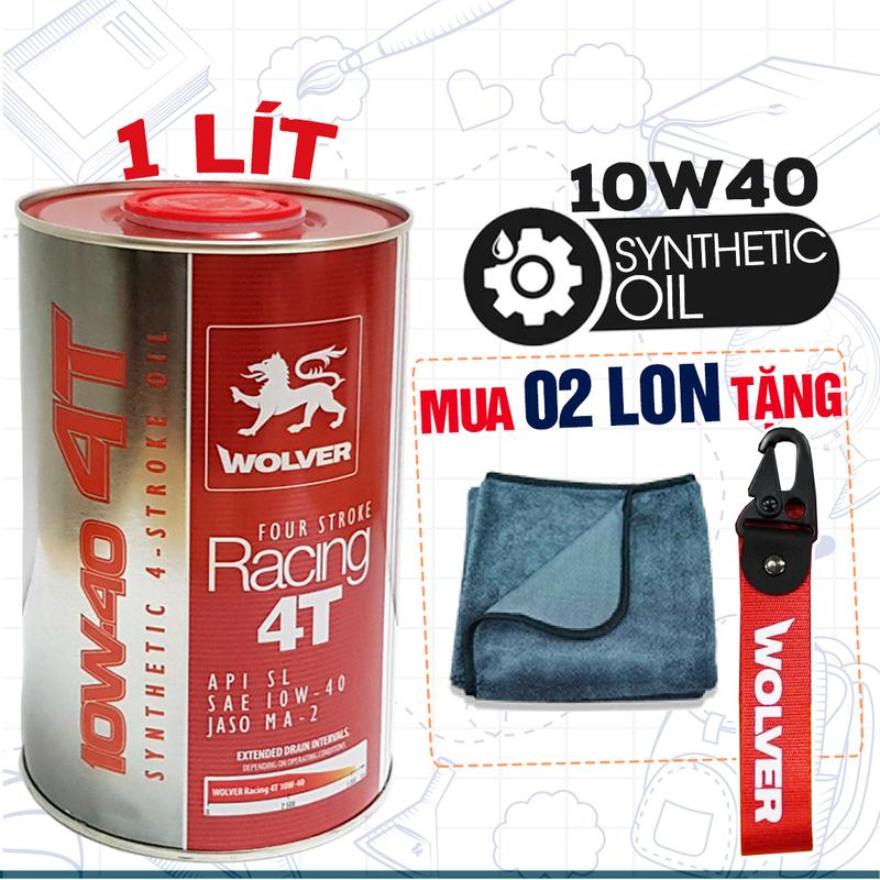 Nhớt Wolver Racing 10W40 Nhớt Tổng Hợp Nhập Khẩu Châu Âu Dầu Nhớt Xe Máy Xe Ga Xe Số