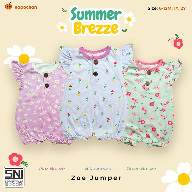 TERBARU!3pcs ZOE JUMPER RUFFLE BY KABOCHAN UP TO 2 YEAR 2