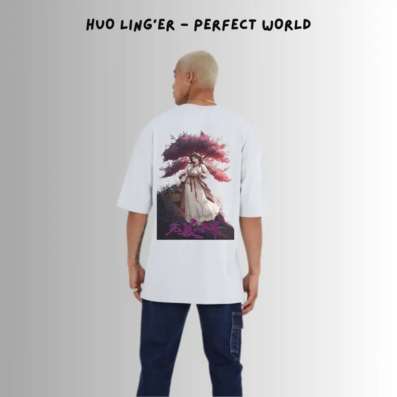 Kaos Donghua Huo Ling'er Perfect World Huang Shi Hao Murah berkualitas cotton Combed 24s Baju Donghua Distro Nyaman Pendek Pria Motif Kaos Santai Kekinian Unisex Distro  Kaos Anime Baju Combed Nyaman Pendek 4