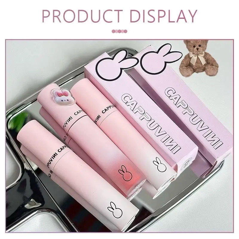 CAPPUVINI pink bunny lip glaze matte velvet lip cream korean - Shop ...