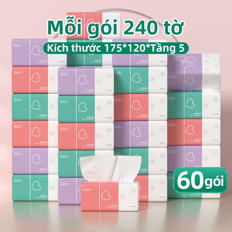 (GIẢM GIÁ SỐC) 60 gói Khăn giấy ăn cho nhà hàng, MOREPURE văn phòng  5 lớp siêu rẻ. miễn phí ship. Loại siêu mềm, không bụi giấy MOREPURE Khăn giấy