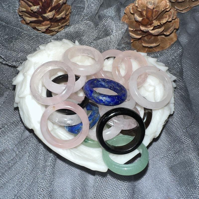 30pcs  mixed natural crystal rings, crystal gifts, jewelry, women's/men's rings 5