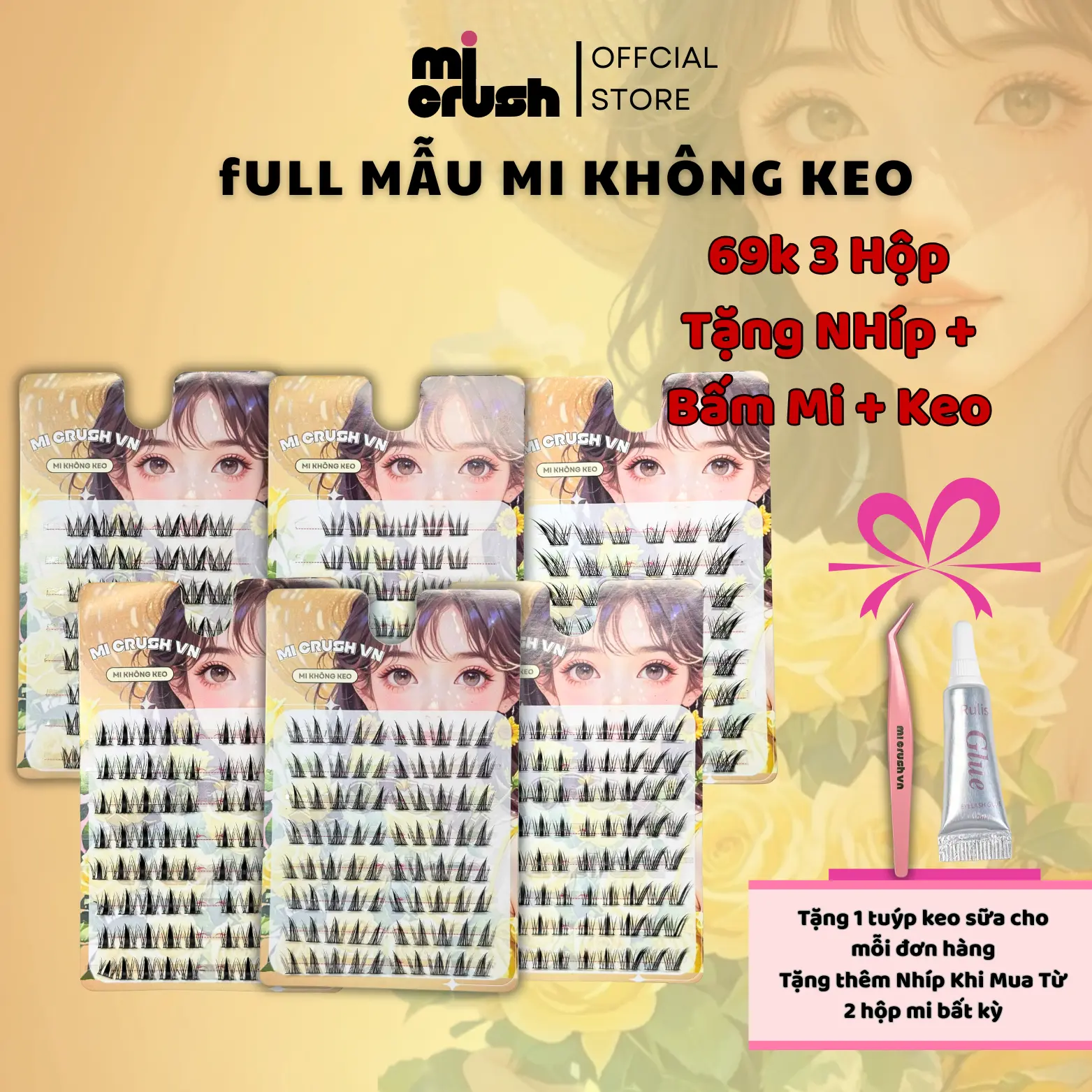 5 Hộp 99k  - Mi Không Keo - Mi Crush VN - Mi Giả Tự Nối Tại Nhà - Mi Hottrend - Mi Đi Tiệc - Mi Hot TikToker combomini 99k