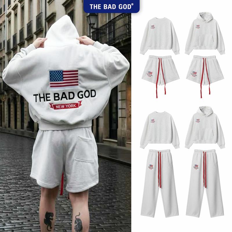  The Bad God Set Bộ Nam Nữ The Bad God New York Nỉ Nhung Áo Hoodie Chất Liệu Nỉ Nhung Họa Tiết Thêu Cẩn Thận Form Boxy Dễ Phối Đồ 