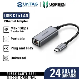 UGREEN Adapter Ethernet USB A / C to LAN RJ45 Fast Internet Gigabit Port by UniTAG