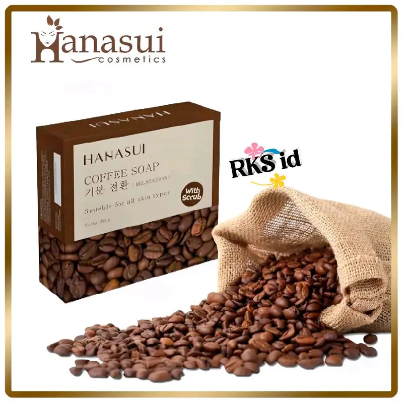 HANASUI Coffee Soap - White Rice - Bamboo Charcoal Scrub Membersihkan Perawatan 3