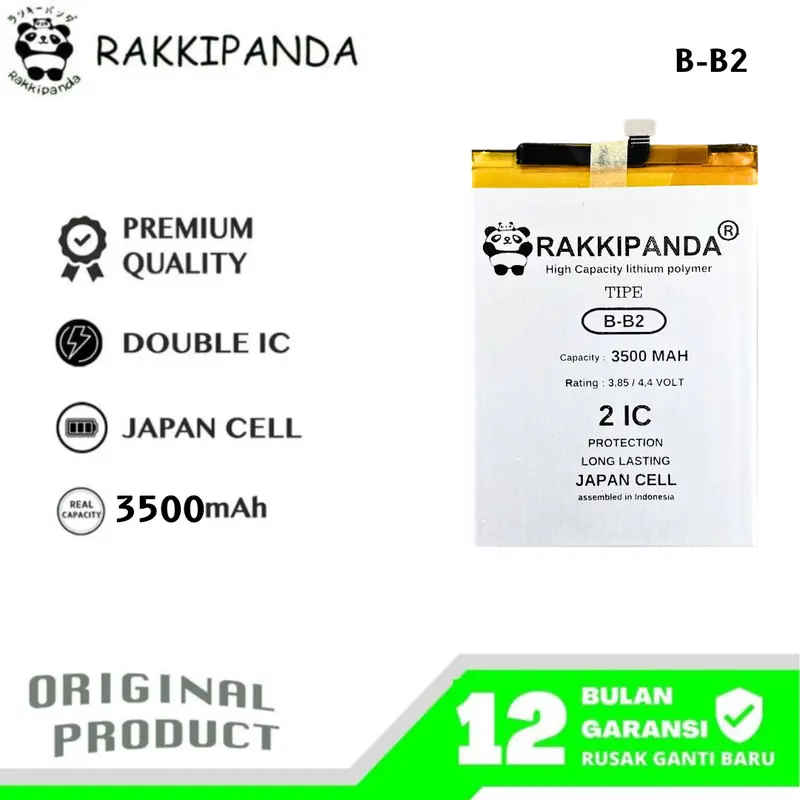 RakkiPanda B-B2 Compatible With Vivo V5 1601/V5S 1612/V5 Lite 1609/Y65 1719/Y66/Y67 Batre Batrai Baterai 0